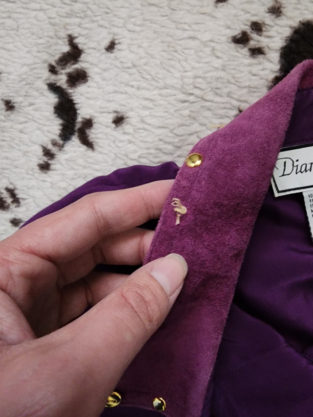 WOMEN'S 70'S/80'S SILK BLOUSE - PLUM - Picture 5 of 6